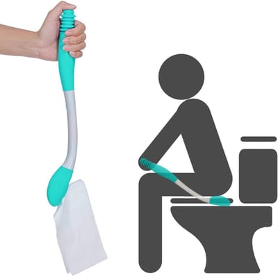 Oneay 1 verpakking. Toiletpapierhouder van 38 cm, toiletpapierclip - handig hulpmiddel bij het afvegen - lange steel, praktisch toilethulpmiddel voor ouderen en zwangere vrouwen 38 cm