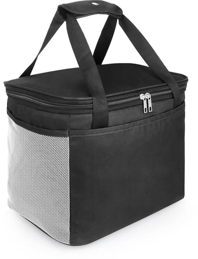 Koeltassen - Geïsoleerde Koeltas - 29x23x21 cm - 14L - Koeltassen - Lunchtas - 3 Laags - Picknicktas - Handvat Riem - Lekvrij en Waterdicht - voor Kantoor, Camping, Picknick, Reizen - Thermotas voor Levensmiddelentransport - Zwart