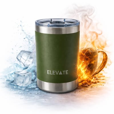 ELEVATE® Thermosbeker RVS – 380ml – Dubbelwandig & Vacuüm Geïsoleerd – 6 uur warm / 12 uur koud – BPA-vrij – To Go Koffiebeker – Herbruikbaar –
