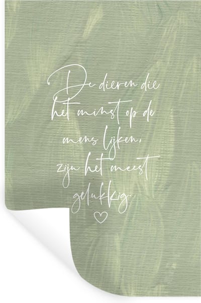 Muurstickers - Sticker Folie - Quotes - Spreuken - Dier - Dieren die het minst op de mens lijken - 20x30 cm - Plakfolie - Muurstickers Kinderkamer - Zelfklevend Behang - Zelfklevend behangpapier - Stickerfolie