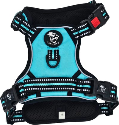 Frenkiez reflective no pull comfort harness Tiffany Blue maat XS