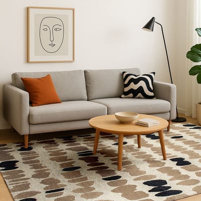 Binnen & Buiten Vloerkleed - 80 x 150 cm - Lola&Moi Lou Men In Black - Laagpolig Tapijt - Gerecycled PET - Made in Belgium - Circulair