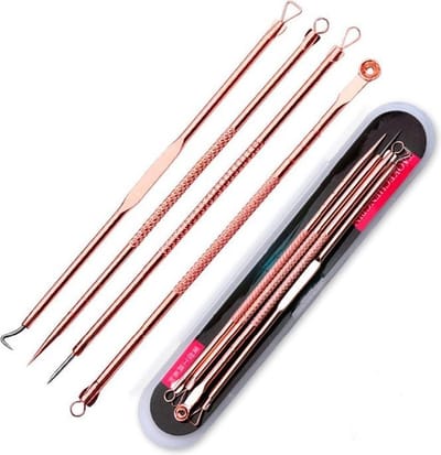4 Stuks Puistjes Verwijderaar Set - Blackhead - Comedonenlepel – Set van 4 puistjes verwijderaars – Blackhead en comedonenlepel – gezichtsverzorging – thuisgebruik