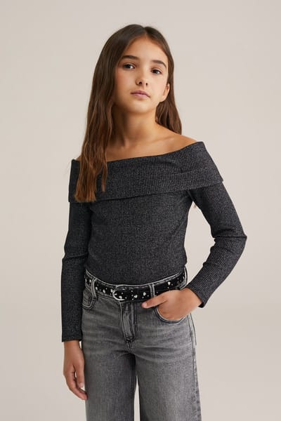 WE Fashion Meisjes top met glittergaren