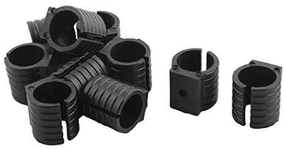 Kunststof U-vormige stoelvoet klem pads 19mm - 10 stuks zwart