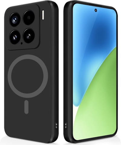 Stravo Hoesje Geschikt voor Xiaomi 15 – Siliconen Cover Hoes met MagSafe – Slank & Lichtgewicht – Schokbestendig – Anti-Fingerprint – Siliconen Case voor Xiaomi 15 - Zwart