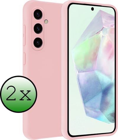 Hoesje 2 Stuks - Geschikt voor Samsung Galaxy A35 - Sterk & Shockproof - Case Siliconen - Back Cover - Telefoon Hoes - Lichtroze
