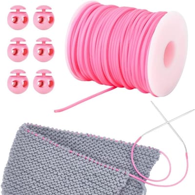 50 meter naaldgaren voor het vasthouden van steken, 2mm holle rubberen buis, ideaal voor breien, armbanden en kralen met plastic cord locks