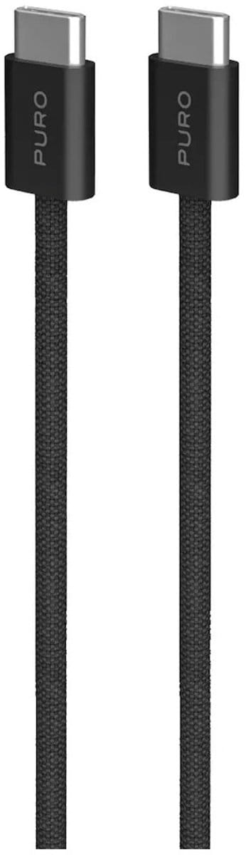 PURO PUCCCFABK415MTBLK USB-kabel USB 2.0 1,5 m USB C Zwart