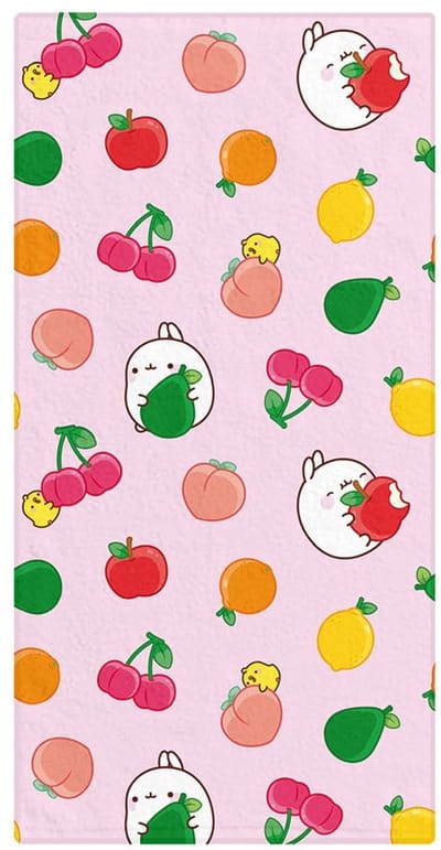 Sakami Merchandise Molang Towel Fruits 35 x 75 cm Towels