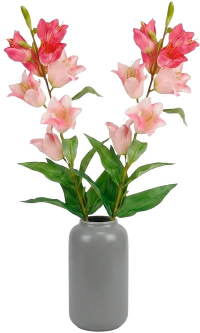 Mica Decorations Kunstbloem Campanula Floral - 2x - H71 cm - roze - kunststof - stelen kunstbloemen - boeket - rozen bloemetjes