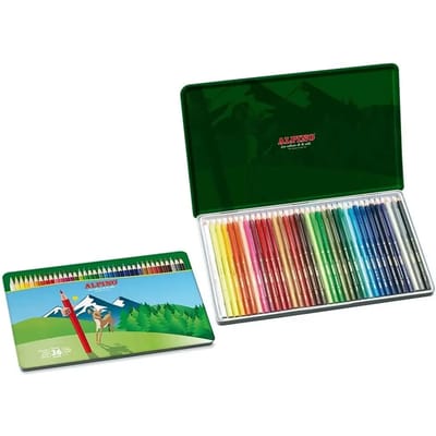 Metalen etui met 36 kleurpotloden voor kinderen Alpino
