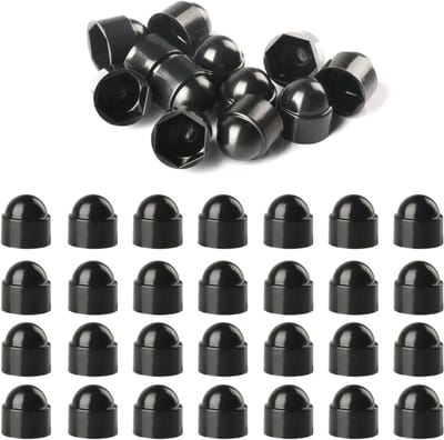 Set van 50 Zwarte M8 Plastic Doppen voor Schroeven en Moeren - Beschermende Caps voor Hex Socket Schroeven en Moeren
