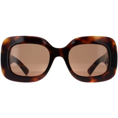 Gucci Vierkant Dames Havana met Zilver Bruin GG1695S