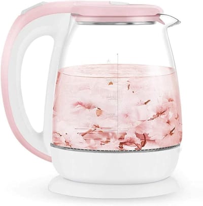 Elektrisch Waterkoker - Kookketel Glas - Dranken Bereiden - Snel Koken - 1.8 Liter - Roze