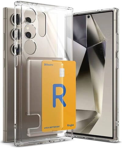 Ringke Fusion Card | Hoesje Geschikt voor Samsung Galaxy S24 Ultra | Back Cover met Kaarthouder | Transparant