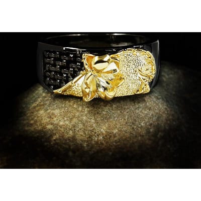 Nouveaux Bagues Vintage Fleur Creuse Or Noir pour Femmes Alliance 925 Bague de Promesse Bijoux de Fête Cadeau 10 black