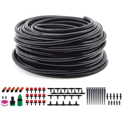 Tuin Druppelirrigatiesysteem Automatische Micro Sproei Watergeef Kits Irrigatie Atomisatie Systeem 20m/787.4in gray