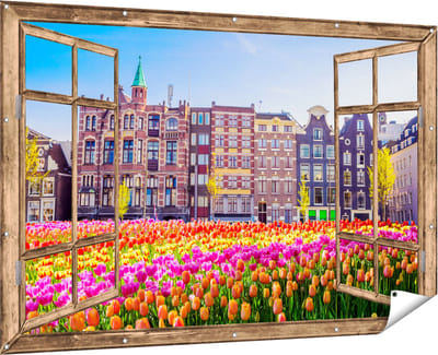 Gards Tuinposter Leeuw - Leeuwenkop - 90x60 cm - Tuindoek - Tuindecoratie - Wanddecoratie buiten - Tuinschilderij