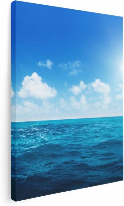 Artaza Canvas Schilderij Strand En Zee - 30x40 cm - Klein - Wanddecoratie Woonkamer - Muurdecoratie Kust - Schilderijen Op Canvas