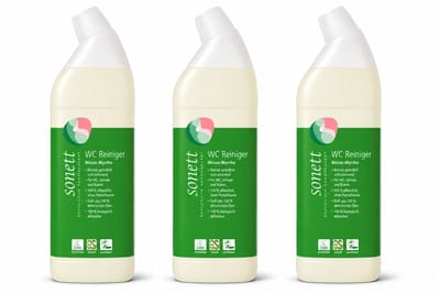 3 x Sonett Toiletreiniger Munt & Mirte 750 ml - 100% Plantaardig - Biologisch Gecertificeerde Etherische Olieen - Verwijdert Kalk & Urinesteen - 100% Biologisch Afbreekbaar