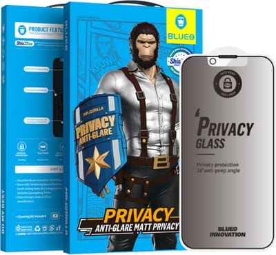 BLUEO Glasfolie - Privacy Screenprotector Geschikt voor iPhone 13 / 13 Pro / 14 (6.1 inch)