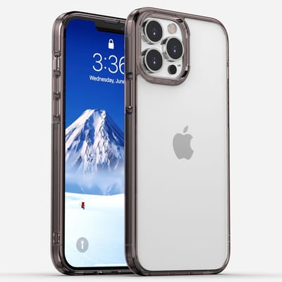 geschikt voor iPhone 13 Hoesje Transparant - Hybride geschikt voor iPhone 13 Telefoonhoesje Doorzichtig - geschikt voor iPhone 13 Hard Back Case smoke- geschikt voor iPhone 13