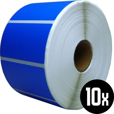 DULA Compatible Zebra Labels 57x32mm - 1500 etiketten per rol - kern 25mm - Blauw - Permanent - 10 r