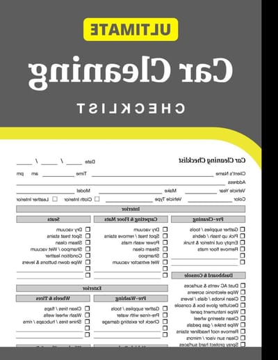 Auto Detailings Logboek - Autoreiniging Checklist - Voertuig Onderhoud - Uitgebreide Taaklijsten - 8.5 x 11 Inch - Niet gespecificeerd