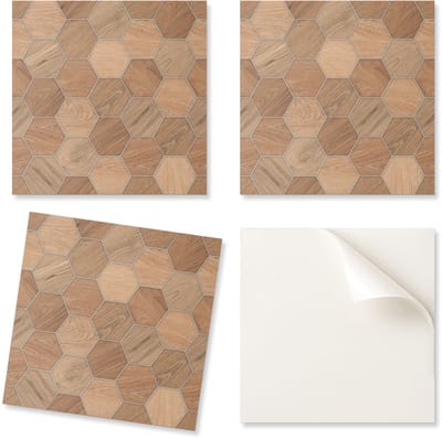 PVC-tegels met een motief, eenvoudige decoratie voor de eetkamer, zeshoekig tegelpatroon, 20x20x20 cm