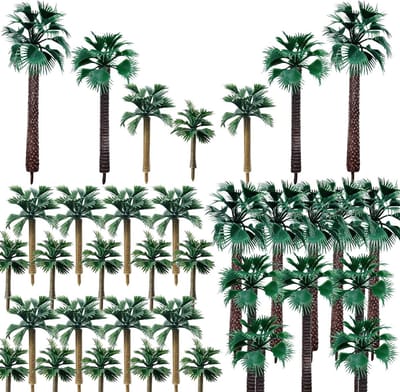30 Stuks Miniatuur Palmboom Modelbouw Bomen - Plastic Kokospalm voor DIY Landschapsdecoratie en Tuinontwerp