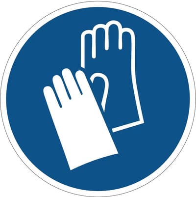 Handschoenen verplicht gebodsbord - M009 | gecoat dibond materiaal | 10 cm