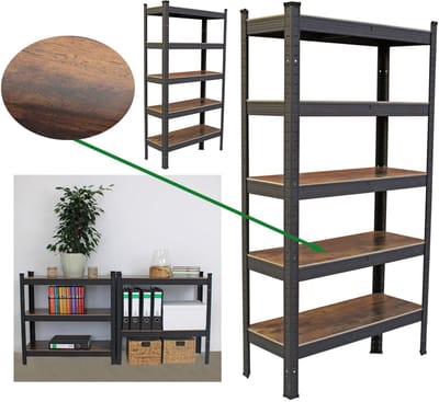 TRUTZHOLM - Woonkamerrekken 150x75x30 cm - Set van 2 - Donker - 650 kg - 5 Legborden - Insteekbare Stelling - Opbergrek