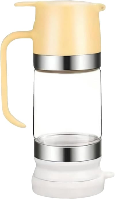 Lekvrije honingdispenser van 350 ml met afneembaar deksel en handvat voor eenvoudig doseren en bewaren van siroop en honing