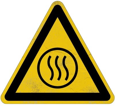 Hete inhoud waarschuwingsbord - W079 | Sign Again materiaal | 20 cm
