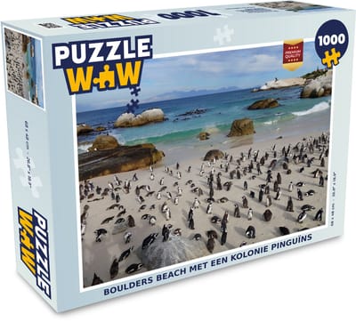 Puzzel Boulders Beach met een kolonie pinguïns - Legpuzzel - Puzzel 1000 stukjes volwassenen