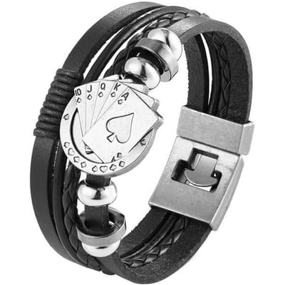 Nieuwe handgemaakte retro geweven bedel leren armband mannen vintage multilayer bangles schorpioen mannen sieraden Pulseira Feminina Tz611 21cm black