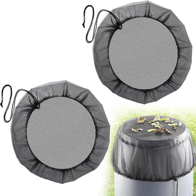 Regenton Net - Wateropvangbak Deksel - Water Schoon Houden - Fijn Gaas Met Trekkoord - 97 cm Diameter - Zwart