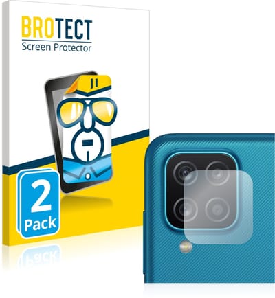 BROTECT - Screenprotector voor Samsung Galaxy A12 (ALLEEN Camera Lens) - Folie Beschermfolie transparant 2 Stuks