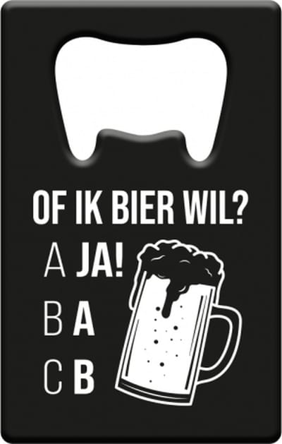 Metal beer opener - Of ik bier wil