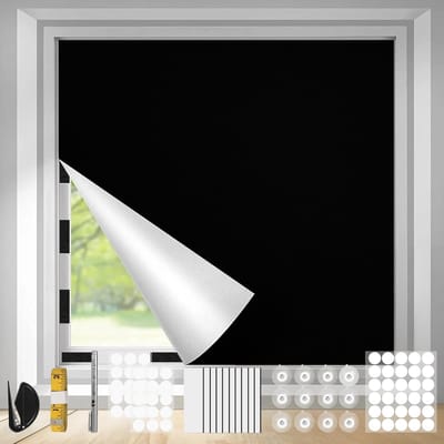 300 x 145 cm Dakraam verduistering met 35 en 12 zuignappen, 100% verduisterend stof voor ramen en Velux in slaapkamers en kinderkamers