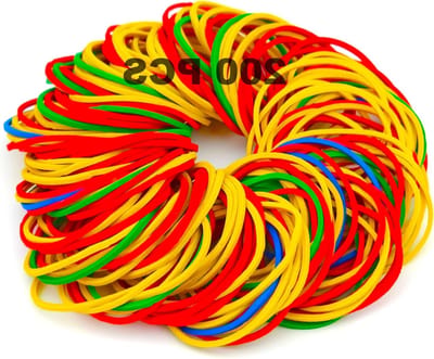 Kleurige en Sterke Elastieken - Warmtebestendige Rubber Bands voor Kantoor, School, Ambachten en Industrieel Gebruik - 200 Stuks van 38mm