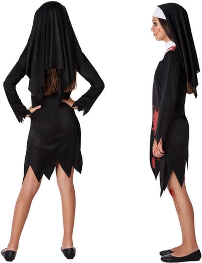 Atosa Horror Non verkleed kostuum - zwart/wit - voor kinderen - 2-delig - Carnaval/Halloween 116