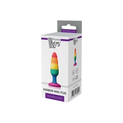 Dream Toys - Colourful Love anaalplug regenboog Small - Zwart