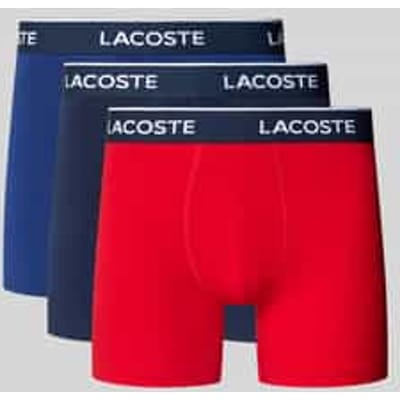 Lacoste Heren Boxershorts Met Lange Pijp Boxer Briefs 3-Pack Blauw/Rood/Navy Blauw - Maat M