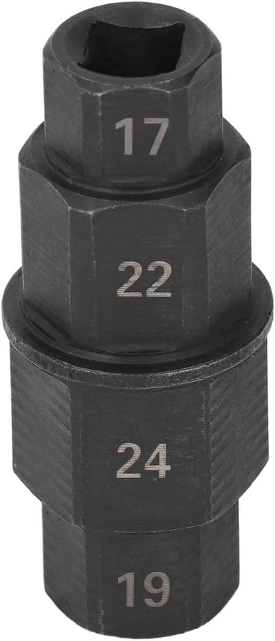 Hex Axle Tool - Wielas Verwijderaar - Motoronderhoud - Verstelbare Sleutel - 17mm - Zwart