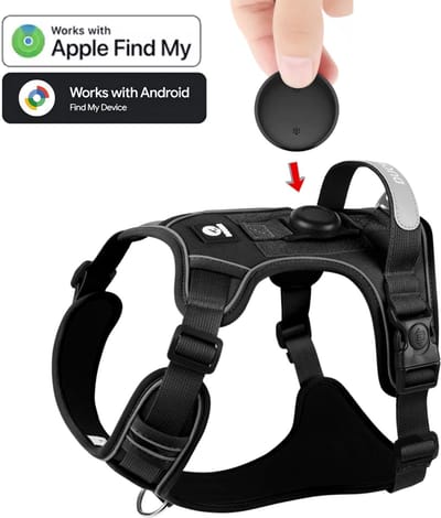 Hondentuig met Tracker houder – Maat L - Sterk Ademend Harnas met Reflectie – Anti-Trek en Comfortabel - Luxe Hondentuigje - Pro Hondentuig - Y Tuig