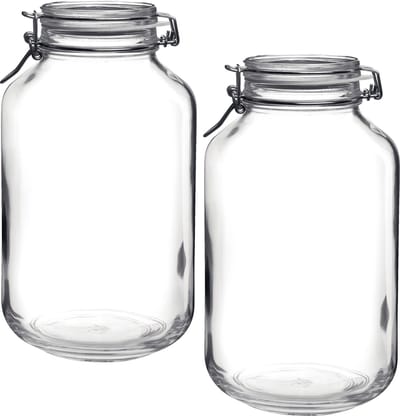2x Stuks weckpot/inmaakpot 4000 ml met beugelsluiting 15 x 28 cm - 4 liter