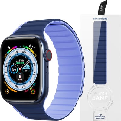 Magnetische - Apple - Watch Ultra, SE, 8, 7, 6, 5, 4, 3, 2, - 1 - (49, - 45, - 44, - 42 - mm) - Dux - Ducis-band - (LD-versie) - blauw