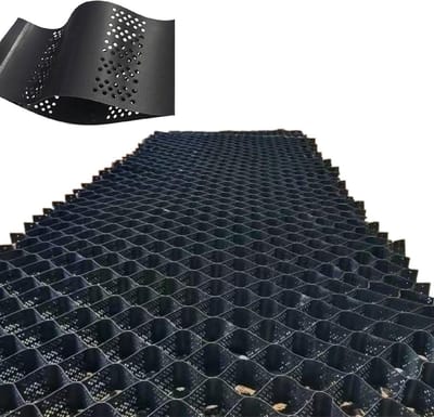 Grindstabilisator Rooster - Grindmat Bodemstabilisator - Oprit Stabiliseren - Hoge Dichtheid HDPE - 2 inch diep - Zwart